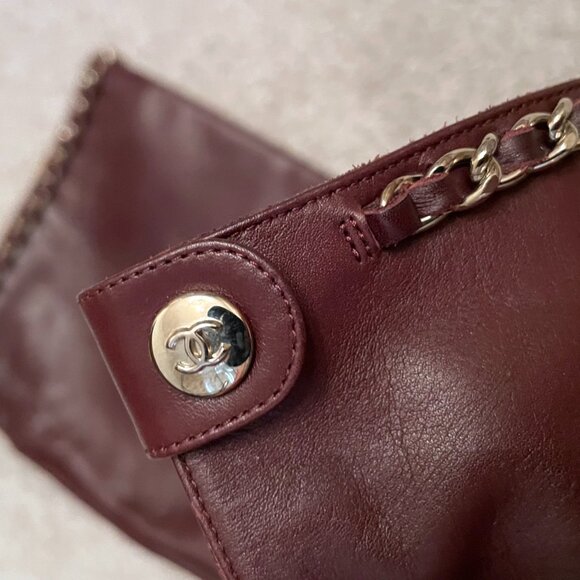 CHANEL Calfskin Brown CC Chain Knee High Boots Size 38 - Excellent - Picture 11 of 13